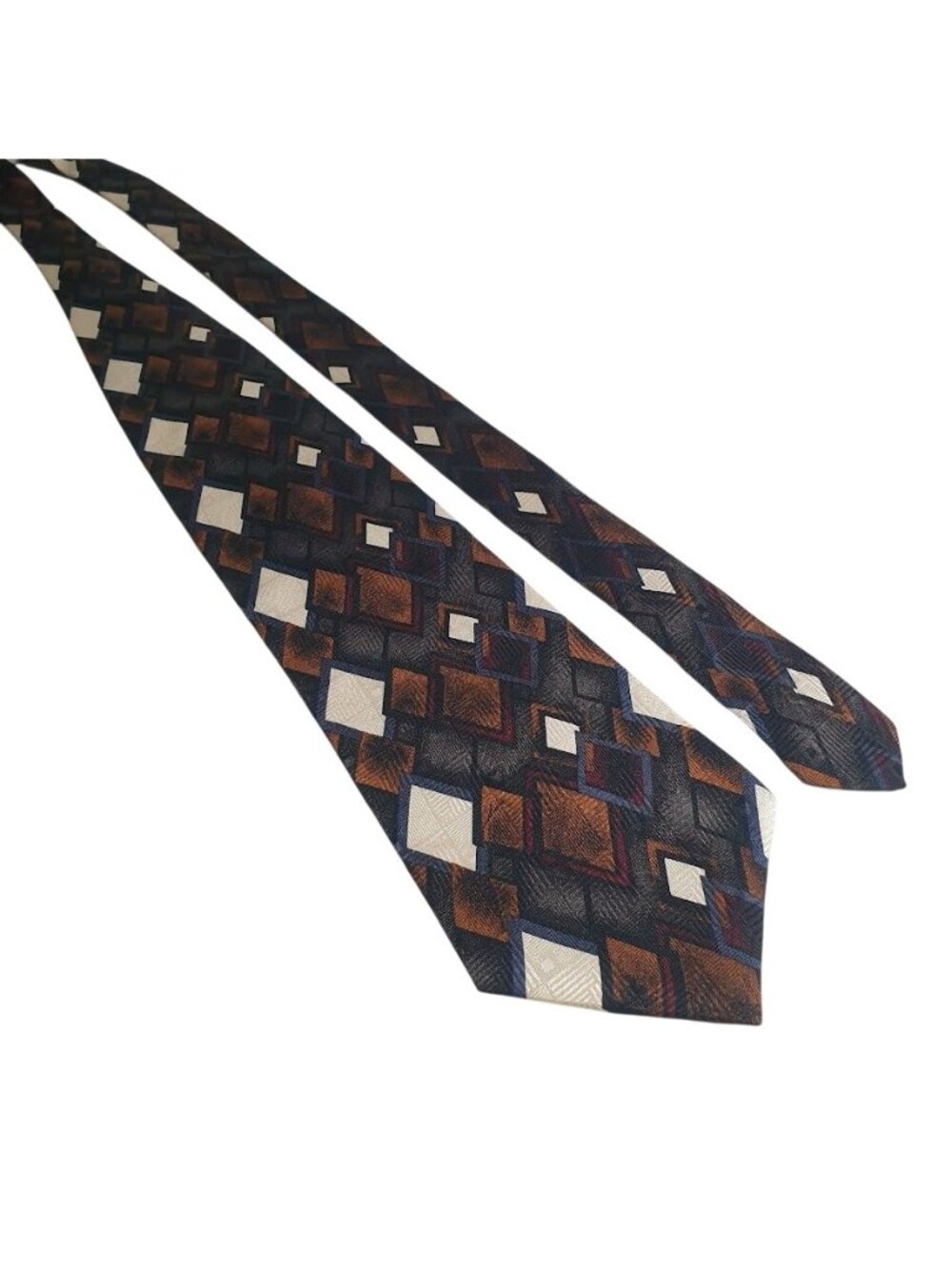 Hunting Horn Men Geometric Neck Tie J Riggins Black Gray Brown Office Formal